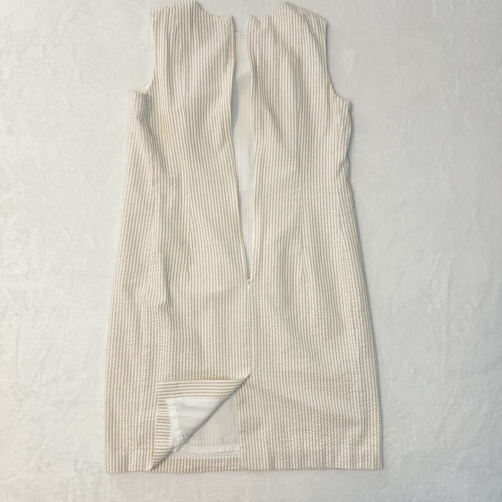 Brooks Brothers 100% Cotton Seersucker Striped Sleeveless Dress Women 14 - Picture 4 of 6